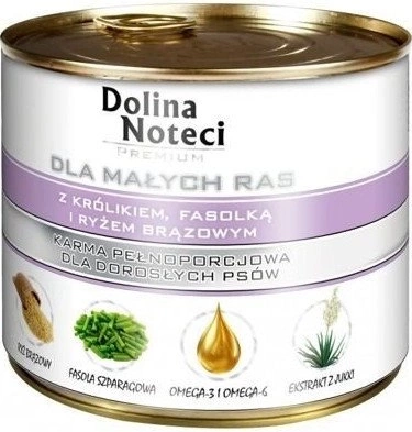 Dolina Noteci Premium Dla Psów Małych Ras Z Królikiem, Fasolką I Ryżem 185g