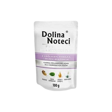 Dolina Noteci Premium Dla Psów Małych Ras Z Królikiem, Fasolką I Ryżem 100g