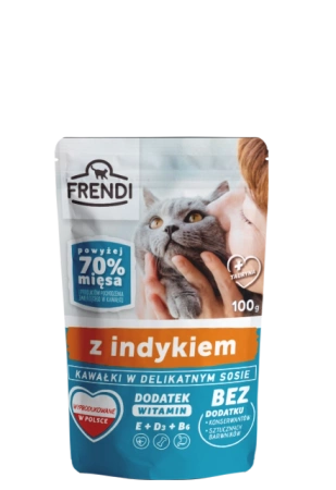 Frendi Kawałki W Delikatnym Sosie Z Indykiem 100g