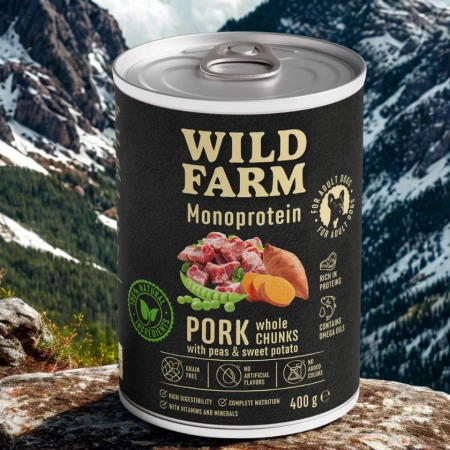 WILD FARM Monoprotein Pork 400g – hipoalergiczna karma dla psa