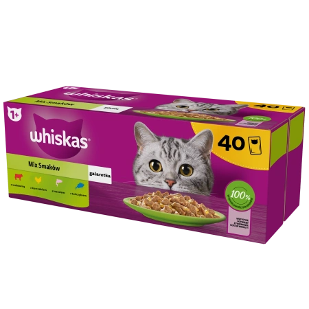 Whiskas Adult Saszetki 40 x 85g Mix Smaków - Mokra Karma Dla Kota