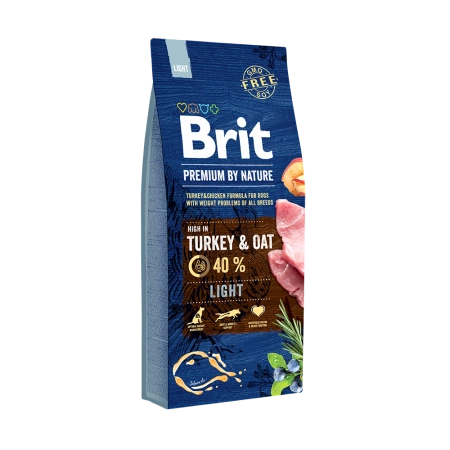 Brit Premium By Nature Light Z Indykiem I Owsem 15kg